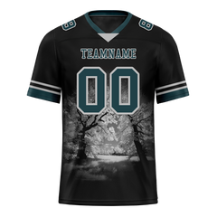 Custom Black 3D Pattern Aqua Personalized Authentic Football Jersey FBJ02-bc0fafd