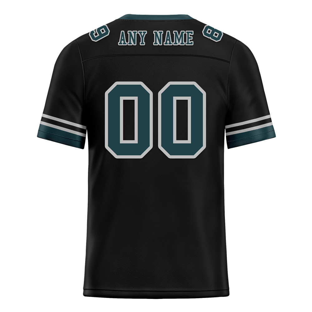 Custom Black 3D Pattern Aqua Personalized Authentic Football Jersey FBJ02-bc0fafd