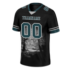 Custom Black 3D Pattern Aqua Personalized Authentic Football Jersey FBJ02-bc0fafd