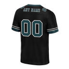 Custom Black 3D Pattern Aqua Personalized Authentic Football Jersey FBJ02-bc0fafd