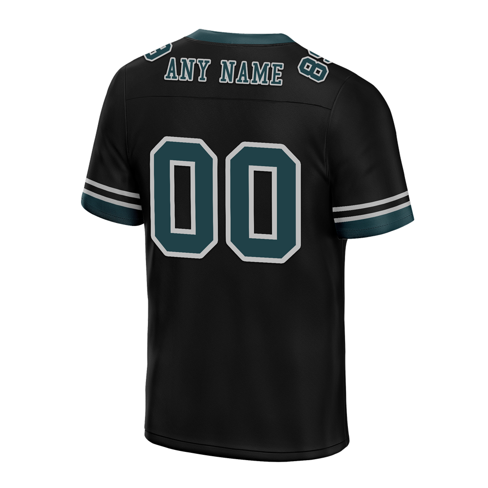 Custom Black 3D Pattern Aqua Personalized Authentic Football Jersey FBJ02-bc0fafd