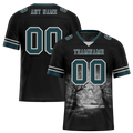 Custom Black 3D Pattern Aqua Personalized Authentic Football Jersey FBJ02-bc0fafd