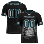 Custom Black 3D Pattern Aqua Personalized Authentic Football Jersey FBJ02-bc0fafd