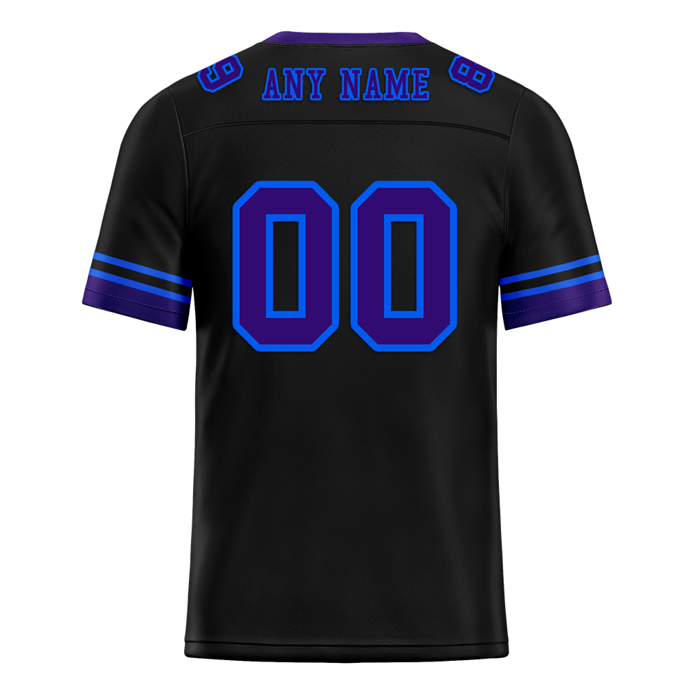 Custom Black 3D Pattern Purple Personalized Authentic Football Jersey FBJ02-bc0fafe