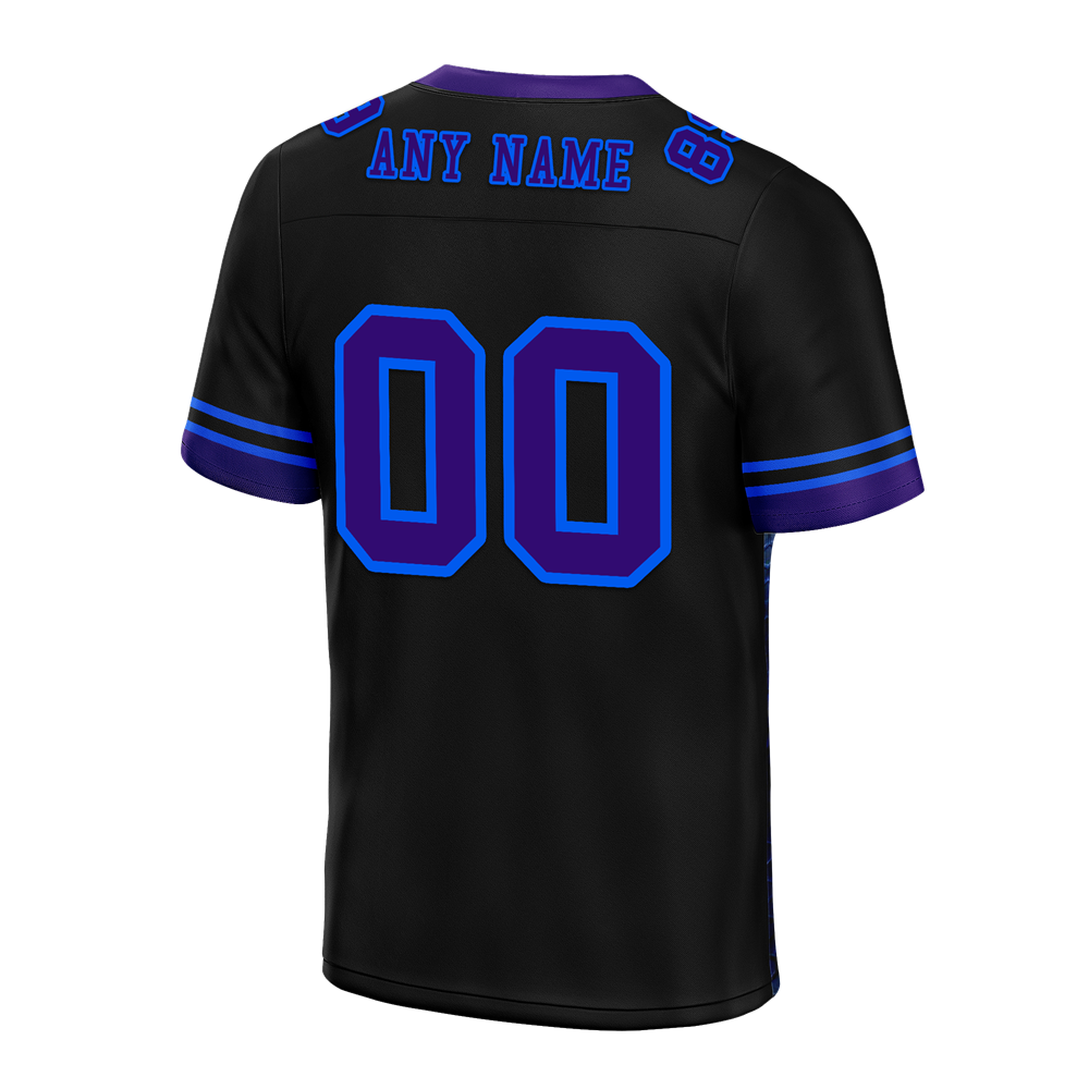 Custom Black 3D Pattern Purple Personalized Authentic Football Jersey FBJ02-bc0fafe