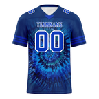 Custom Blue Tie Dye Blue Personalized Authentic Football Jersey FBJ02-bc0fa7b