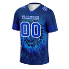 Custom Blue Tie Dye Blue Personalized Authentic Football Jersey FBJ02-bc0fa7b