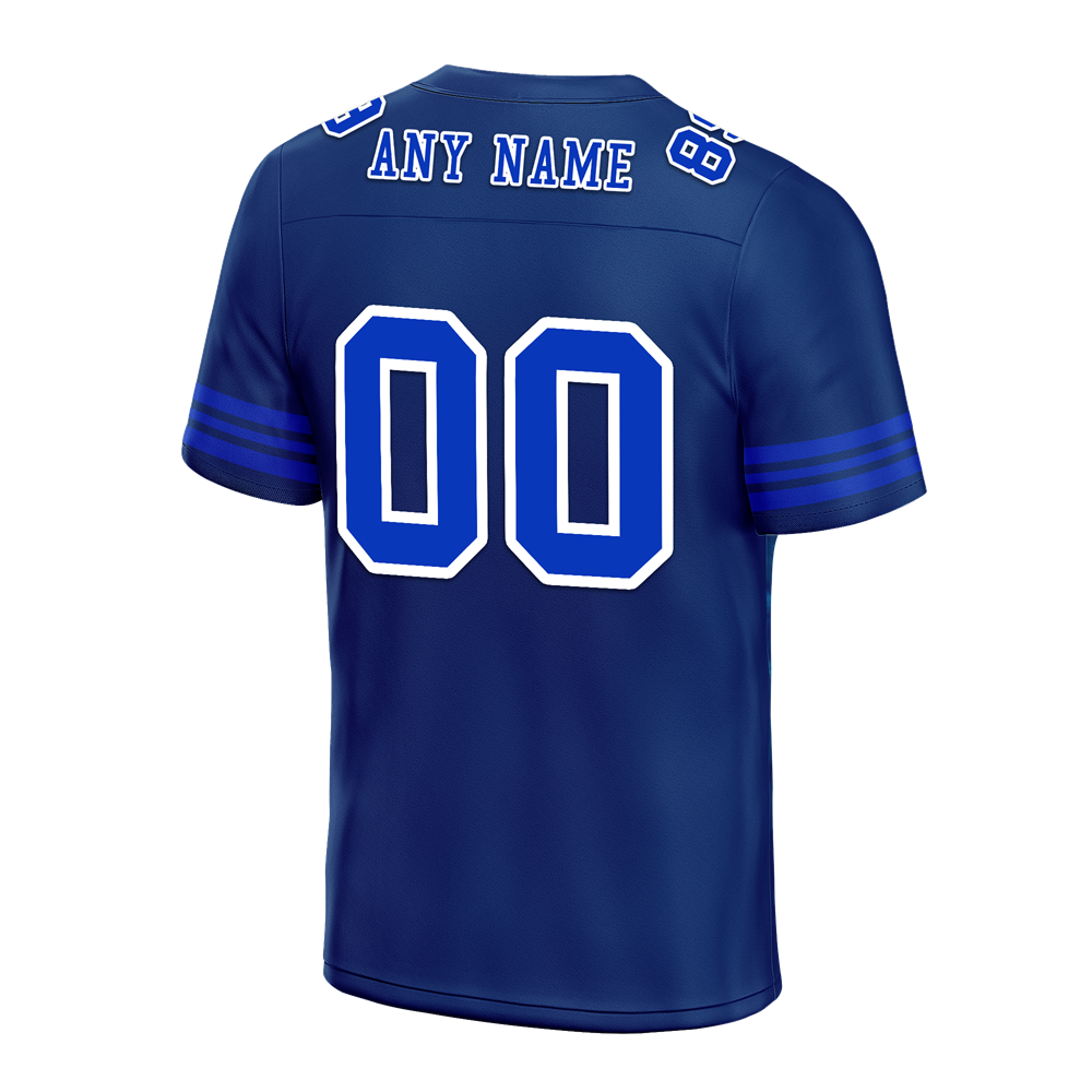 Custom Blue Tie Dye Blue Personalized Authentic Football Jersey FBJ02-bc0fa7b