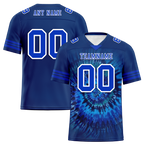 Custom Blue Tie Dye Blue Personalized Authentic Football Jersey FBJ02-bc0fa7b