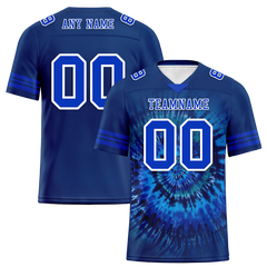 Custom Blue Tie Dye Blue Personalized Authentic Football Jersey FBJ02-bc0fa7b