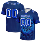 Custom Blue Tie Dye Blue Personalized Authentic Football Jersey FBJ02-bc0fa7b