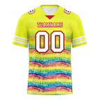 Custom Yellow Tie Dye White Personalized Authentic Football Jersey FBJ02-bc0fa7c