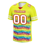 Custom Yellow Tie Dye White Personalized Authentic Football Jersey FBJ02-bc0fa7c