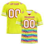 Custom Yellow Tie Dye White Personalized Authentic Football Jersey FBJ02-bc0fa7c