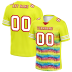 Custom Yellow Tie Dye White Personalized Authentic Football Jersey FBJ02-bc0fa7c