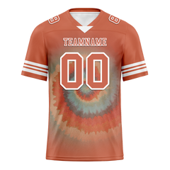 Custom Orange Tie Dye Orange Personalized Authentic Football Jersey FBJ02-bc0fa7d