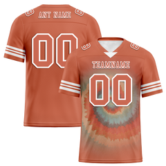 Custom Orange Tie Dye Orange Personalized Authentic Football Jersey FBJ02-bc0fa7d