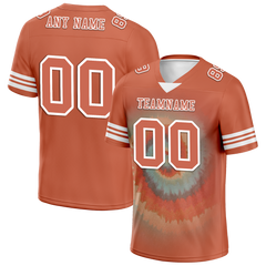 Custom Orange Tie Dye Orange Personalized Authentic Football Jersey FBJ02-bc0fa7d