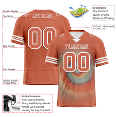 Custom Orange Tie Dye Orange Personalized Authentic Football Jersey FBJ02-bc0fa7d