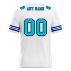 Custom White Tie Dye Aqua Personalized Authentic Football Jersey FBJ02-bc0fa7e