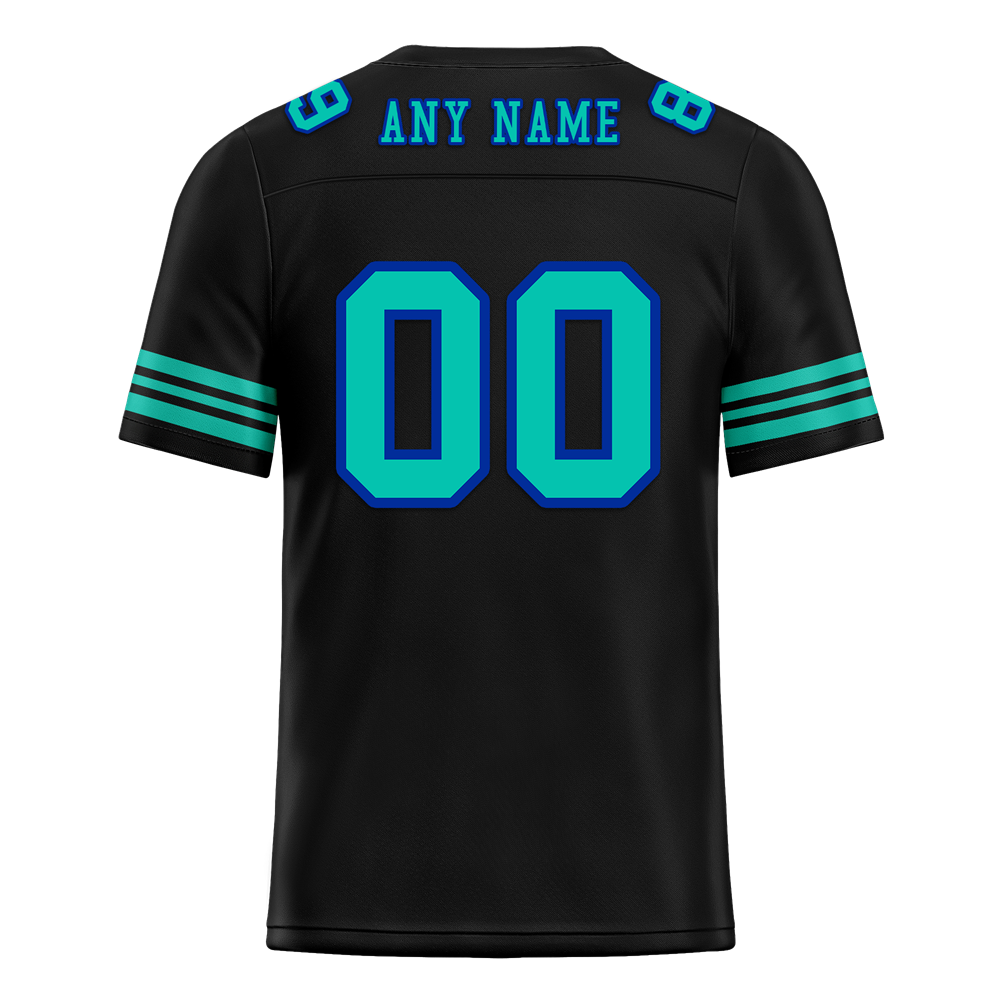 Custom Black Tie Dye Aqua Personalized Authentic Football Jersey FBJ02-bc0fa7f
