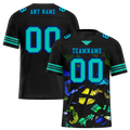 Custom Black Tie Dye Aqua Personalized Authentic Football Jersey FBJ02-bc0fa7f