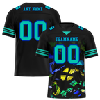 Custom Black Tie Dye Aqua Personalized Authentic Football Jersey FBJ02-bc0fa7f