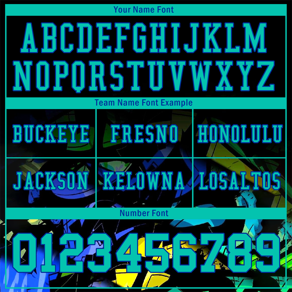 Custom Black Tie Dye Aqua Personalized Authentic Football Jersey FBJ02-bc0fa7f