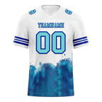 Custom White Aqua Tie Dye Aqua Personalized Authentic Football Jersey FBJ02-bc0fa77