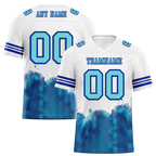 Custom White Aqua Tie Dye Aqua Personalized Authentic Football Jersey FBJ02-bc0fa77