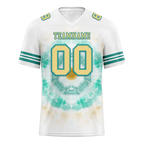 Custom White Aqua Tie Dye Yellow Personalized Authentic Football Jersey FBJ02-bc0fa78
