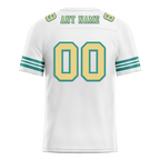 Custom White Aqua Tie Dye Yellow Personalized Authentic Football Jersey FBJ02-bc0fa78