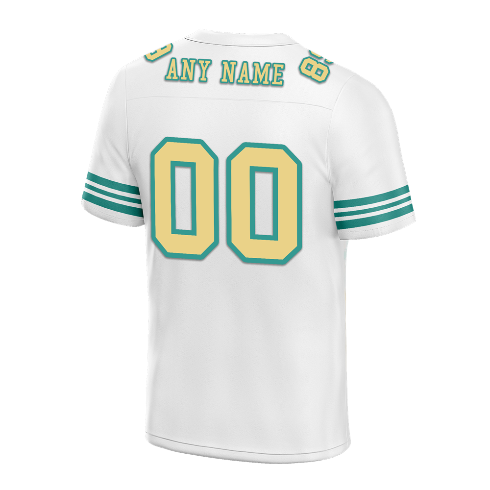 Custom White Aqua Tie Dye Yellow Personalized Authentic Football Jersey FBJ02-bc0fa78
