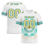 Custom White Aqua Tie Dye Yellow Personalized Authentic Football Jersey FBJ02-bc0fa78
