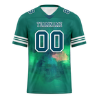 Custom Green Tie Dye Aqua Personalized Authentic Football Jersey FBJ02-bc0fa79