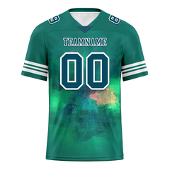 Custom Green Tie Dye Aqua Personalized Authentic Football Jersey FBJ02-bc0fa79