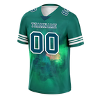 Custom Green Tie Dye Aqua Personalized Authentic Football Jersey FBJ02-bc0fa79