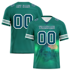 Custom Green Tie Dye Aqua Personalized Authentic Football Jersey FBJ02-bc0fa79