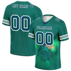 Custom Green Tie Dye Aqua Personalized Authentic Football Jersey FBJ02-bc0fa79