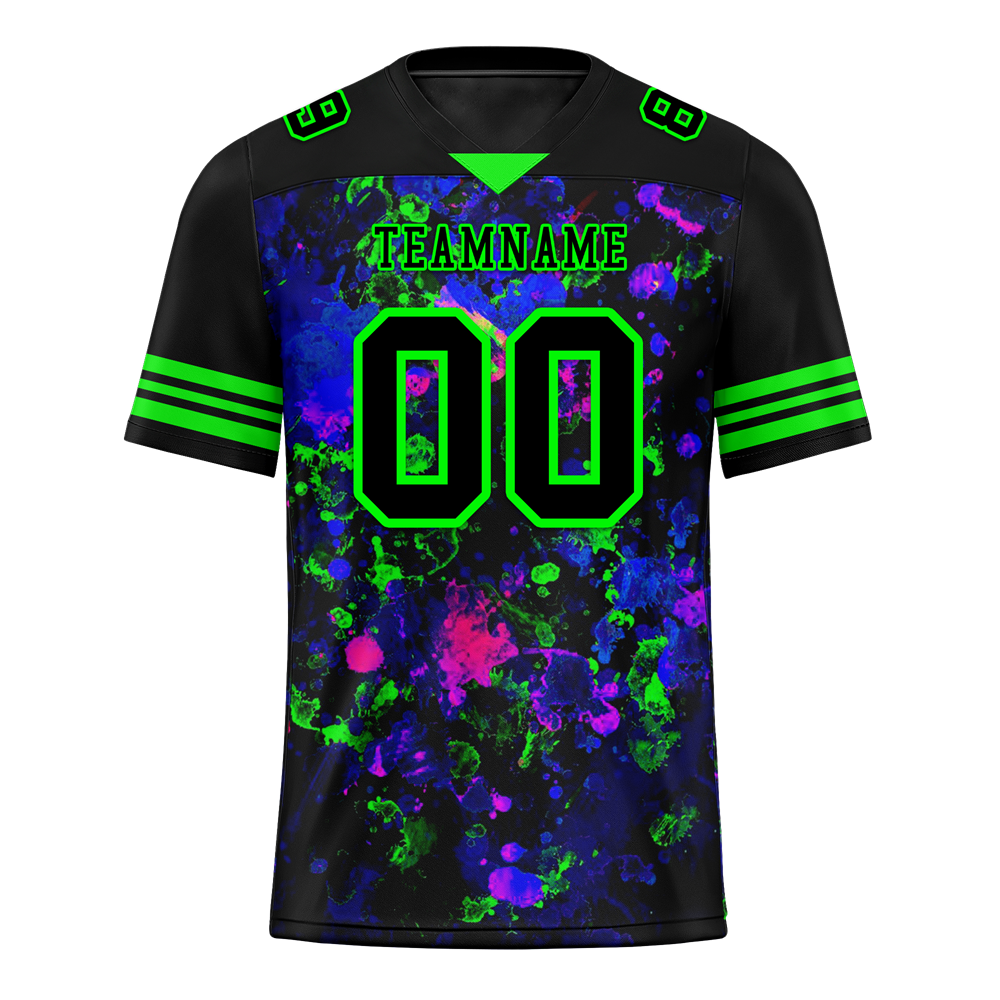 Custom Black Purple Tie Dye Black Personalized Authentic Football Jersey FBJ02-bc0fa80