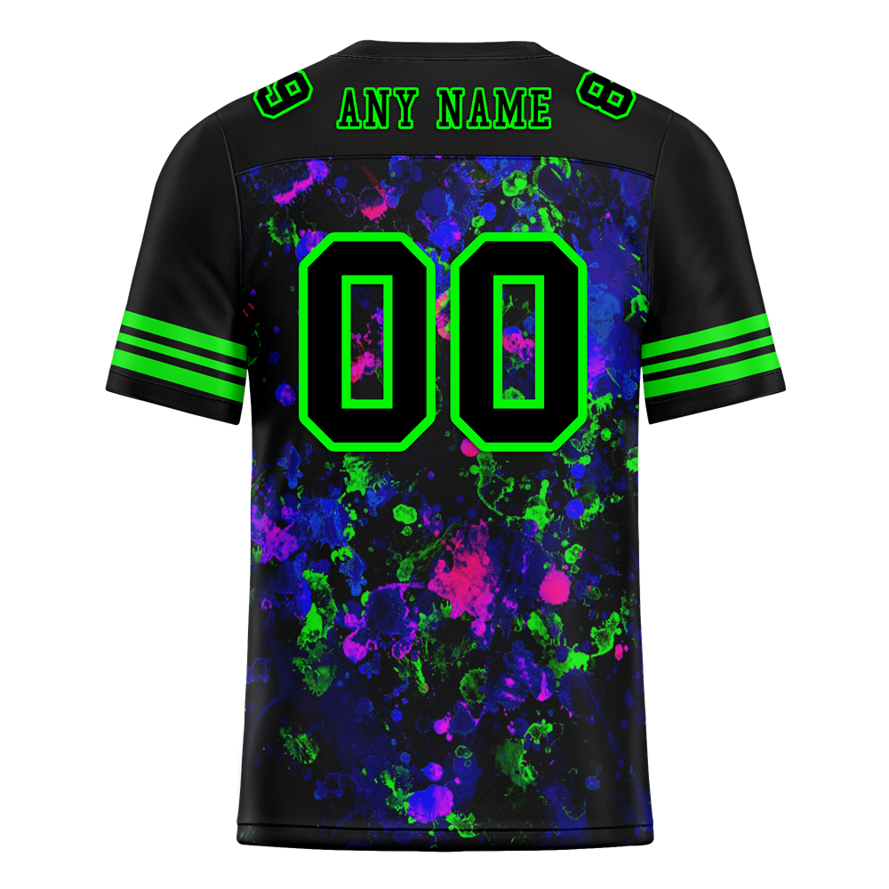 Custom Black Purple Tie Dye Black Personalized Authentic Football Jersey FBJ02-bc0fa80