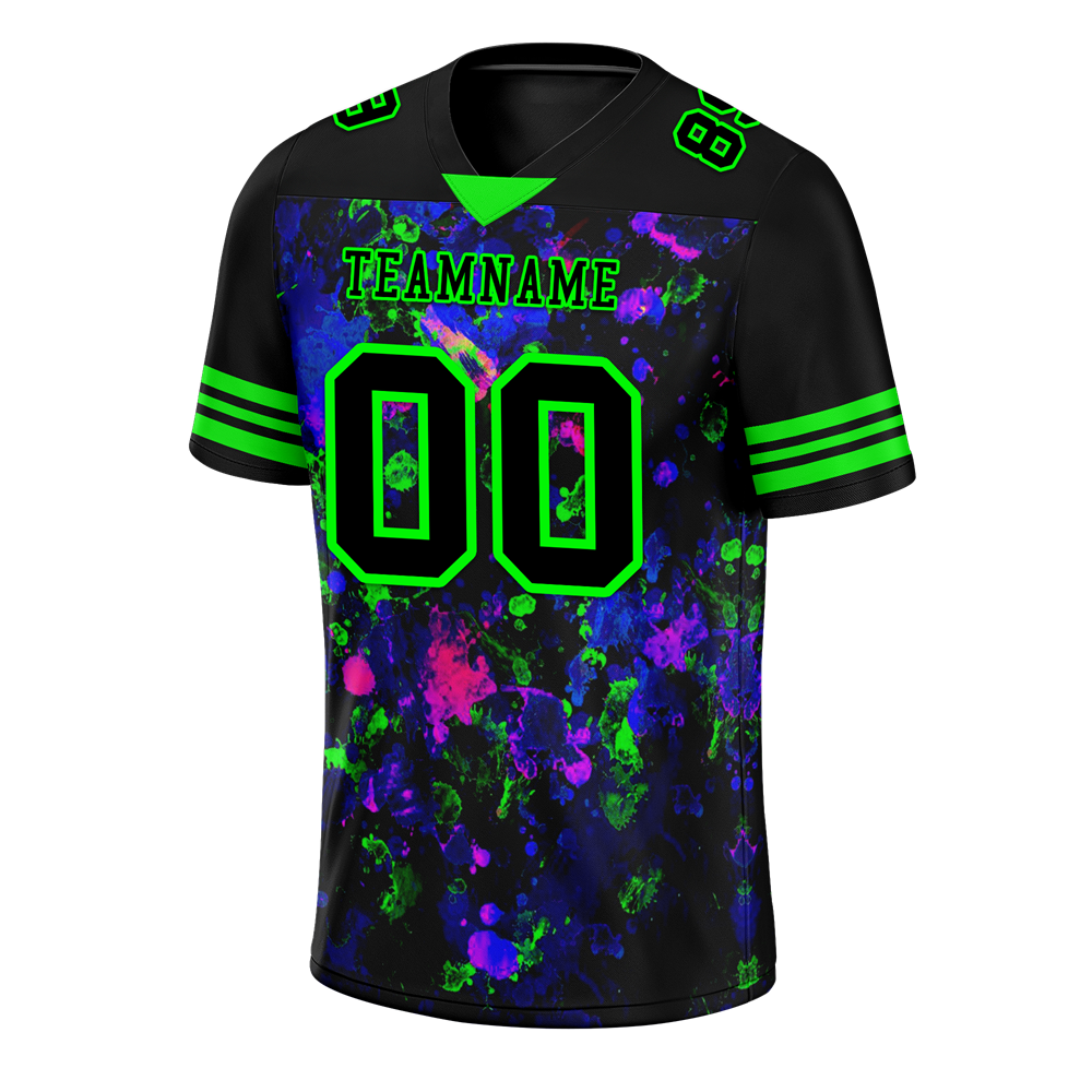Custom Black Purple Tie Dye Black Personalized Authentic Football Jersey FBJ02-bc0fa80