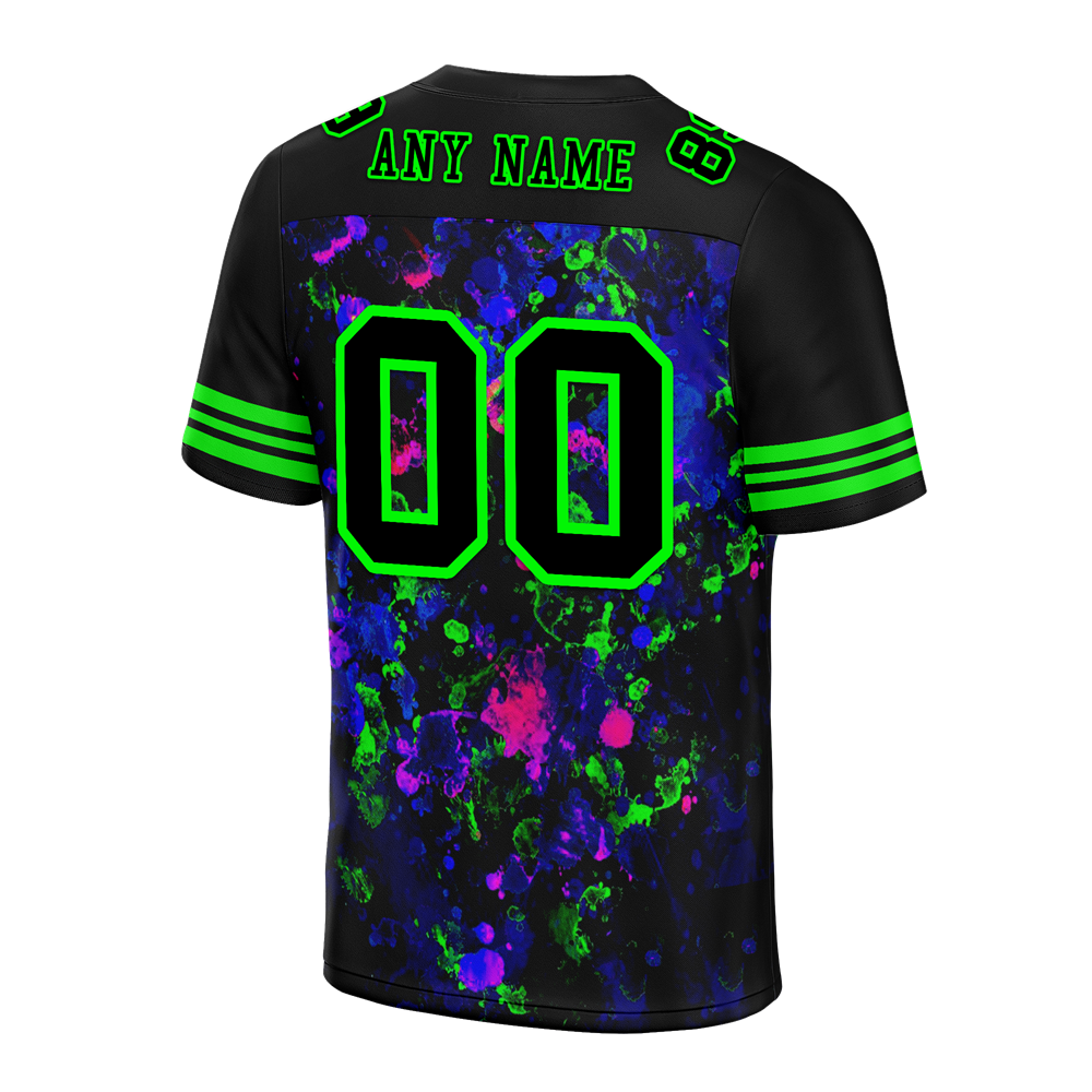 Custom Black Purple Tie Dye Black Personalized Authentic Football Jersey FBJ02-bc0fa80