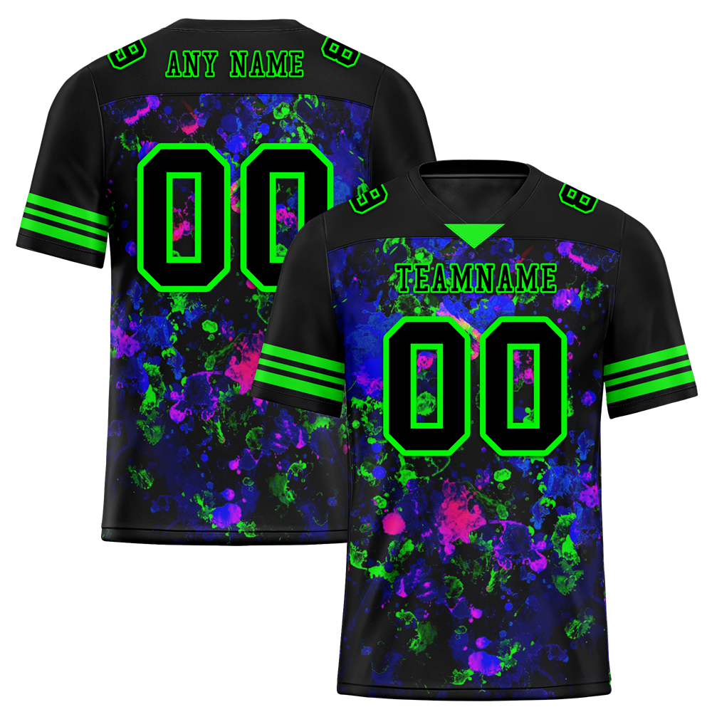 Custom Black Purple Tie Dye Black Personalized Authentic Football Jersey FBJ02-bc0fa80