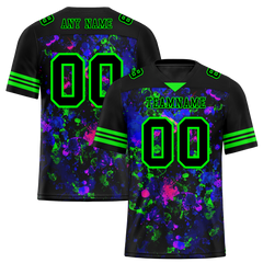 Custom Black Purple Tie Dye Black Personalized Authentic Football Jersey FBJ02-bc0fa80