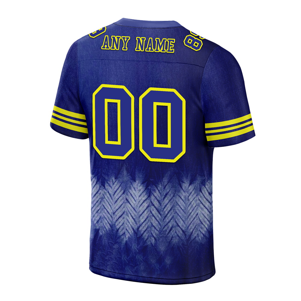 Custom Purple Tie Dye Purple Personalized Authentic Football Jersey FBJ02-bc0fa8a