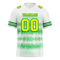 Custom White Green Tie Dye Yellow Personalized Authentic Football Jersey FBJ02-bc0fa8b