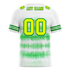 Custom White Green Tie Dye Yellow Personalized Authentic Football Jersey FBJ02-bc0fa8b