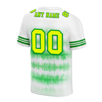 Custom White Green Tie Dye Yellow Personalized Authentic Football Jersey FBJ02-bc0fa8b