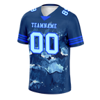 Custom Black Tie Dye Aqua Personalized Authentic Football Jersey FBJ02-bc0fa8d